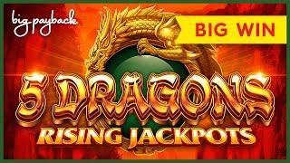 NEW ARISTOCRAT! 5 Dragons Rising Jackpots Slot - I GO FOR IT ALL!