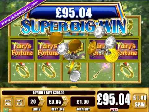 £250.50 MEGA BIG WIN (250 X STAKE) FAIRY'S FORTUNE ™ BIG WIN SLOTS AT JACKPOT PARTY