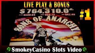 Sons of Anarchy Slot Machine #1 Live Play Feature and Bonus Win - Aristocrat