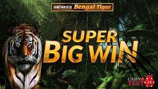 SUPER BIG WIN ON UNTAMED BENGAL TIGER SLOT (MICROGAMING) - 2,10€ BET!