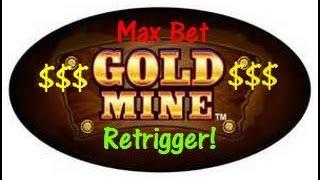 Gold Mine-Bally Slot Machine Bonus with Retrigger!