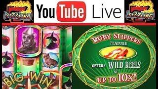 WIZARD of OZ RUBY SLIPPERS 1st SPIN BONUS $4.80 MAX BET Witch Pick BIG WIN Slot Machine Casino!!!