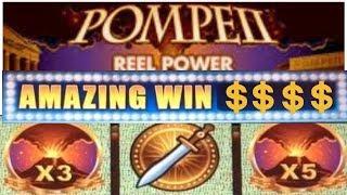 BIG WIN LINE HIT * POMPEII DELUXE Slot Machine * Aristocrat