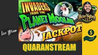 LIVE! QUARANSTREAM Invaders From the Planet Moolah Slot Machine JACKPOT??
