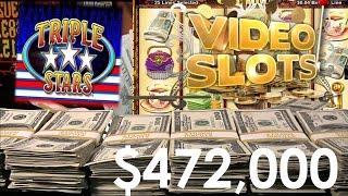 •$472,000 Thousand Bonus Win! Max Bet $4,500 PER SPIN! Video Slots Triple Stars | SiX Slot • SiX Slo