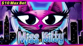 Miss Kitty Slot Machine $10 MAX BET Bonus | Wonder 4 JACKPOTS Slot Machine Max Bet Bonus | Live Slot