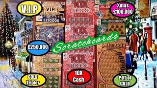 Scratchcards..10X..£250,000 Blue..Pot of Gold..VIP. CASHWORD..Gold Tripler..