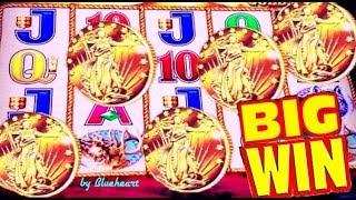 •5 COINS AGAIN!• BUFFALO GOLD slot machine BONUS BIG WIN!