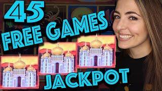 RECORD BREAKING 45 Free GAMES Lands HANDPAY JACKPOT!
