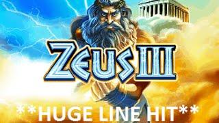 **HUGE WIN** Zeus III Online Slot WMS Mega Line hit at Minimum Bet!!!