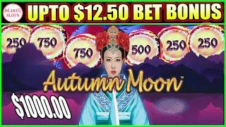 $1000.00 IN Dragon Link Autumn Moon | BONUS UPTO $12 50 BETS  | Live Slot Play