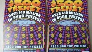 TWO $500 Frenzy Illinois Instant Lottery Scratchcard Tickets