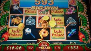 Jade Palace Slot Machine Bonus - 7 Free Games with Locked Wilds, Nice Win