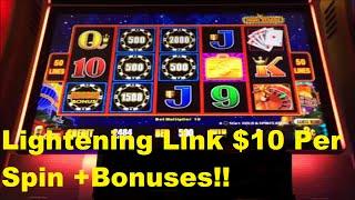 Lightening Link Slot Machine $10 Per Spin plus Bonus!!!