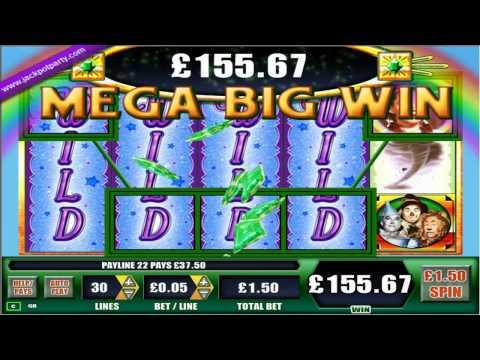£737 MEGA BIG WIN (492 X STAKE) ON WIZARD OF OZ™ SLOT GAME AT JACKPOT PARTY®