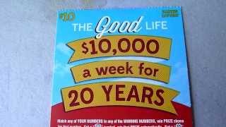 "The Good Life" $10,000 a Week for 20 Years - $10 Illinois Lottery Instant Scratch off ticket