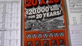"20X20" Ilinois Lottery's Biggest Instant Ticket Jackpot - and the ever changing odds