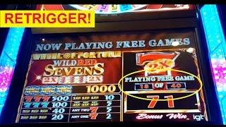 Wheel of Fortune Wild Red Sevens Slot *20 SPIN RETRIGGER* Bonus!
