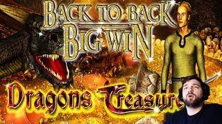 BIG WIN on Dragon's Treasure - Back to Back Bonus - Merkur Slot - 1€ BET