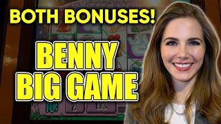Both BONUSES! Benny Big Game Slot Machine!