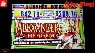 WMS - Alexander The Great : 5 Line Hits , Bonus and Live Play