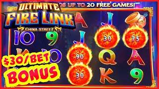 ★ Slots ★Ultimate Fire Link China Street ★ Slots ★HIGH LIMIT $30 BONUS ROUND Slot Machine Session wi