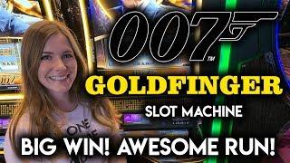 James Bond Goldfinger Slot Machine! BIG WIN!! Awesome Run!!