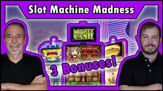 3 Slot Machines = 3 Bonuses! Mighty Cash + More! • The Jackpot Gents