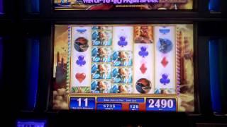 Golden Age or Axe slot machine bonus win with retrigger at Sands Casino