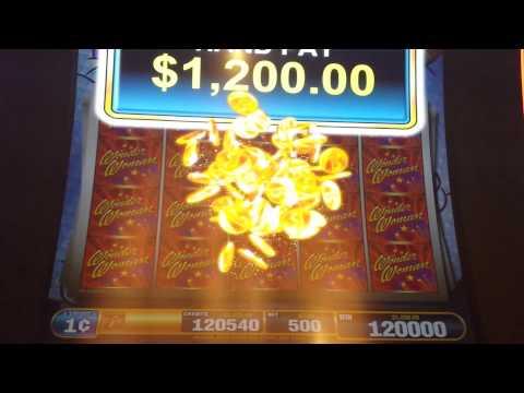 Hand pay on Wonder Woman Wild slot machine.