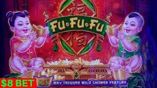 Fu-Fu-Fu Slot Machine $8 Bet Bonus Win - GREAT SESSION | Live Slot Play w/NG Slot