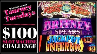 $100 Slot Challenge with Britney and more! • Tourney Tuesdays LIVE PLAY• Slot Machine Pokies
