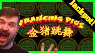 ONLY JACKPOT ON YOUTUBE On Prancing Pigs Slot Machine!