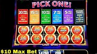 Ultimate Fire Link Slot Machine $10 Max Bet Bonus &  •BIG WIN • | Buffalo Gold Slot Machine