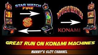 Nice Run on Konami's - Nouveau Beauties,Bullion Factory and Star Watch Fire Slot Machine