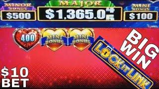 • LOCK IT LINK • Slot Machine Bonus  BIG WIN !  HIGH LIMIT DENOMINATION | MORONGO CASINO