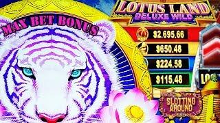 Lotus Land Deluxe Wild - First Attempt Max Bet Bonus Slot win! Getting my Konami fix