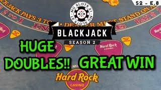 BLACKJACK Season 2: Ep 8 $25,000 BUY-IN ~ High Limit Play Up to $2500 Hands NICE WIN W/ DOUBLE DOWNS