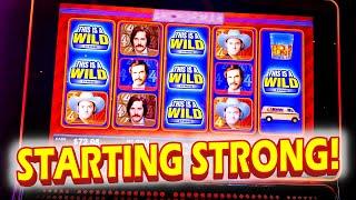 STARTING STRONG ON THE ANCHORMAN SLOT!!! * STAY CLASSY, LAS VEGAS!!! - Casino Slot Machine Bonus