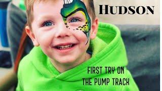 Hudson's first try at the PUMP TRACK 1 of 3