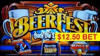 Beerfest Slot - $12.50 Max Bet - All Bonus Features, YEAH!