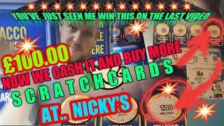 •WOW!•We Cash in our £100,00 Win•.with other wins•& •buy scratchcards•at NICKY'S •
