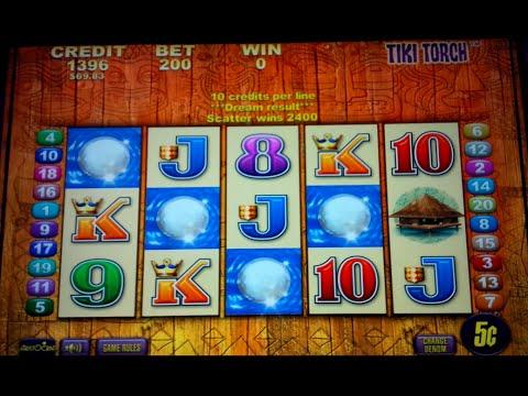 Tiki Torch Slot Machine $10 Max Bet *LIVE PLAY* Bonus!