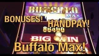 HANDPAY!  Buffalo Max - 5 Bonus Wins on new slot!