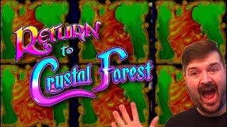 THE MOST RETRIGGERS ON YOUTUBE ON RETURN TO CRYSTAL FOREST SLOT MACHINE!