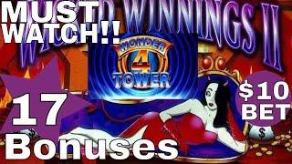 • 1 HOUR - Wicked Winnings 2 Slot Machine Bonuses & SUPER FREE GAME •$10 MAX BET•WONDER 4 TOWER