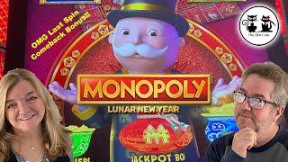 MONOPOLY LUNAR NEW YEAR SLOT - I WAS DOWN TO MY LAST SPIN WHEN THE BONUSES STARTED! COMEBACK CITY!