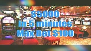 •$5,000 Grand in 5 Minutes $100 Max Bet Elite High Roller Video Slot Night Out, Aristocrat Novomatic