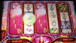 **Wizard of OZ** RUBY SLIPPERS 2 slot machine Glinda Feature WIN!