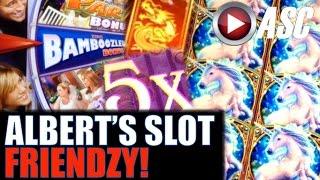 ALBERT'S SLOT FRIENDZY (Slot Play w/ YouTubers & Friends)! Casino Slot Machine Bonus Wins!